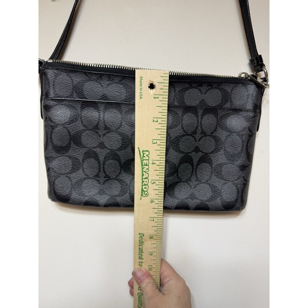 Coach Signature Logo East/West Crossbody Black - Picture 8 of 8